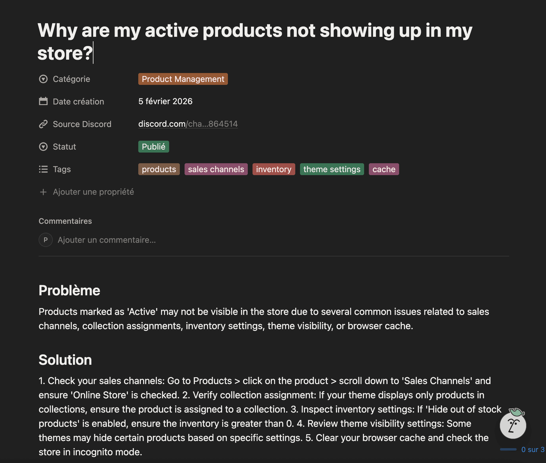 Notion integration screenshot