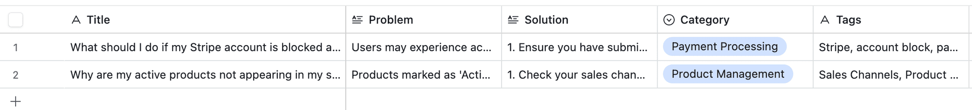 Airtable integration screenshot